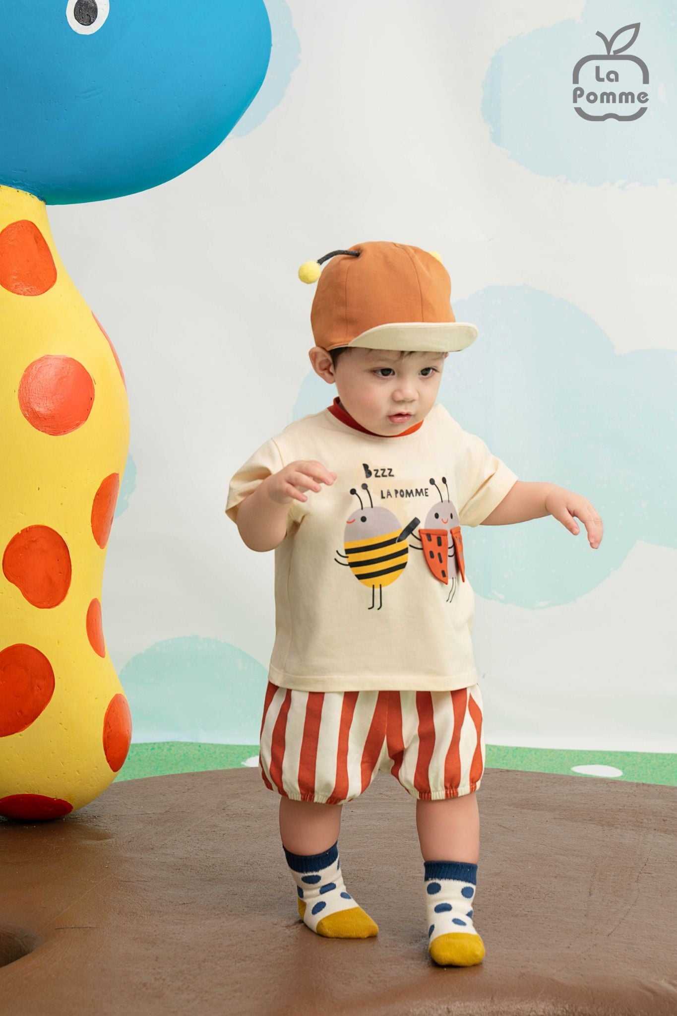  Bộ cộc tay La Pomme ong vàng và cánh cam 