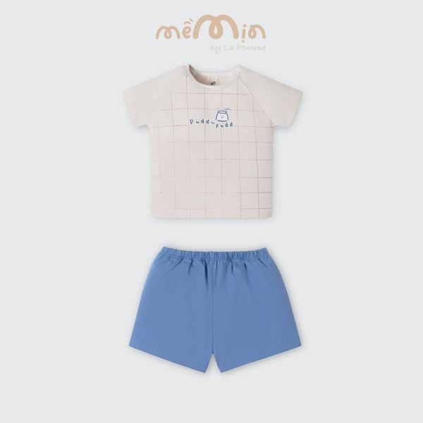  Bộ cộc tay Mềm Mịn by La Pomme vải phối họa tiết cá tính 