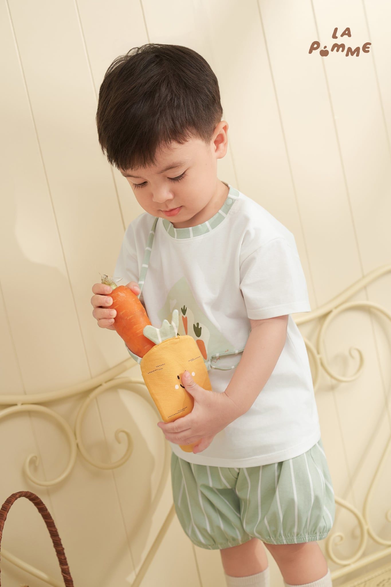  Bộ cộc tay La Pomme giỏ cà rốt vui nhộn 