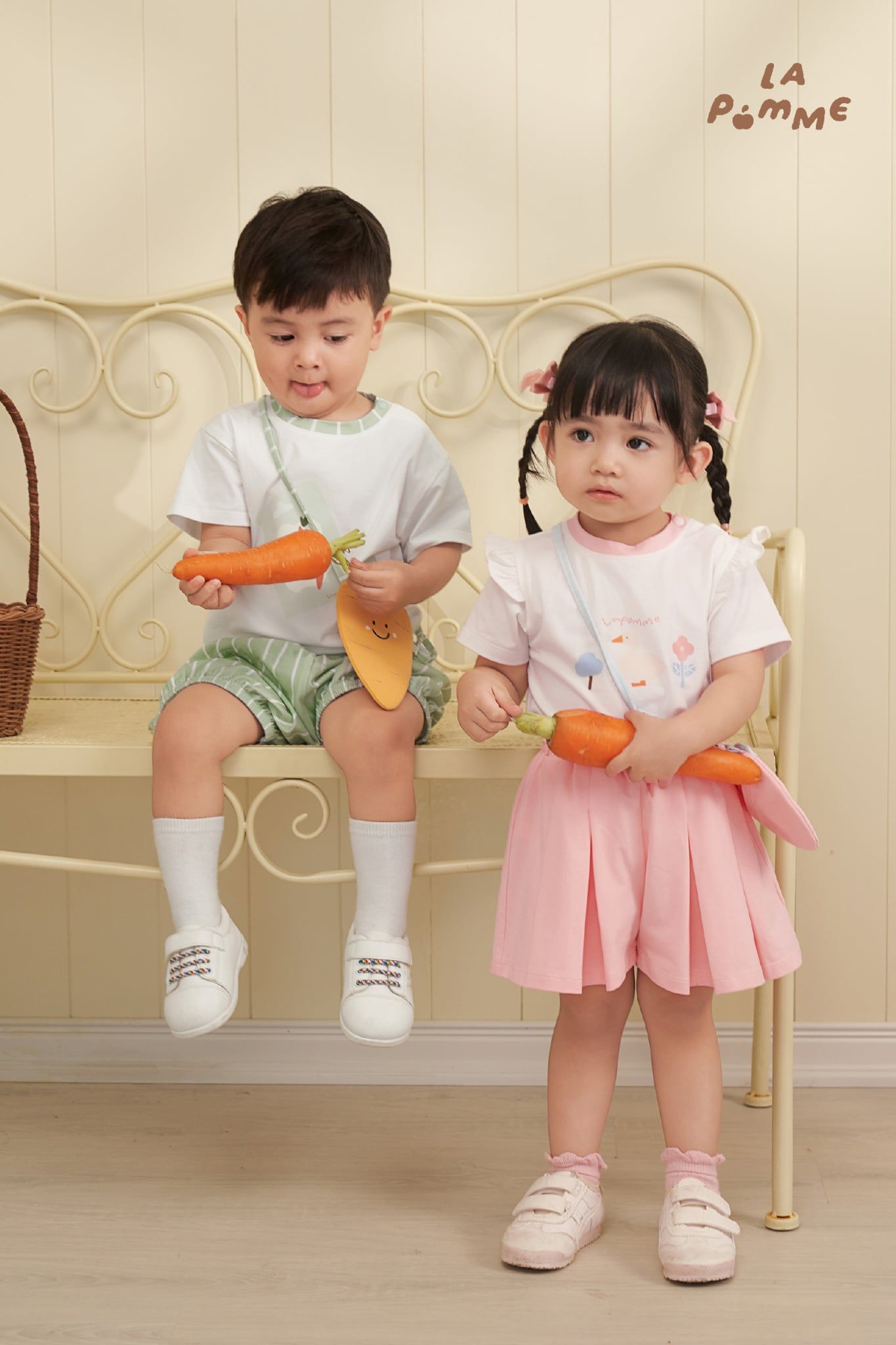  Bộ cộc tay La Pomme giỏ cà rốt vui nhộn 