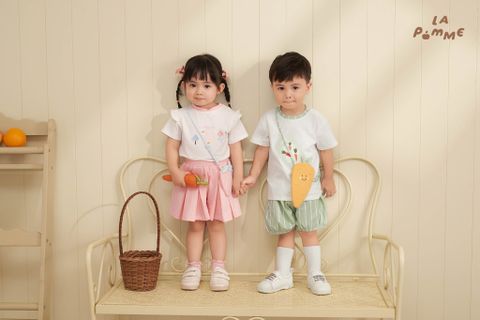  Bộ cộc tay La Pomme quần xếp li năng động 