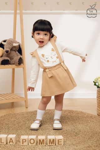  Set bộ yếm rời kèm áo dài tay La Pomme bèo nhún thời trang 