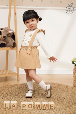  Set bộ yếm rời kèm áo dài tay La Pomme bèo nhún thời trang 