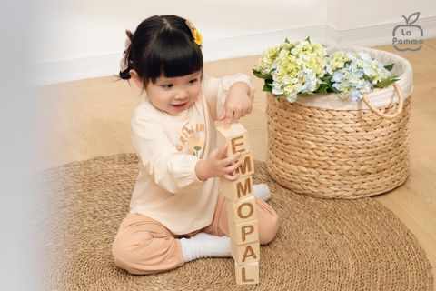  Bộ dài tay La Pomme tay bồng happy bunny 