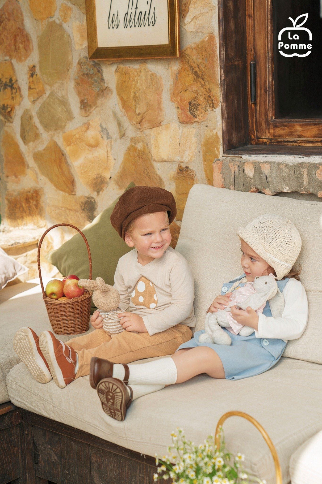  Bộ dài tay La Pomme túi ốp cùng săn hạt dẻ 