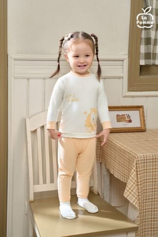  Bộ dài tay La Pomme phối màu sắc thu thơm mát 