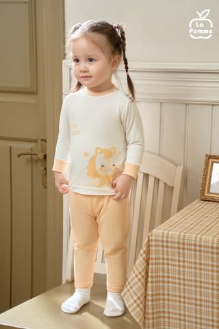  Bộ dài tay La Pomme phối màu sắc thu thơm mát 