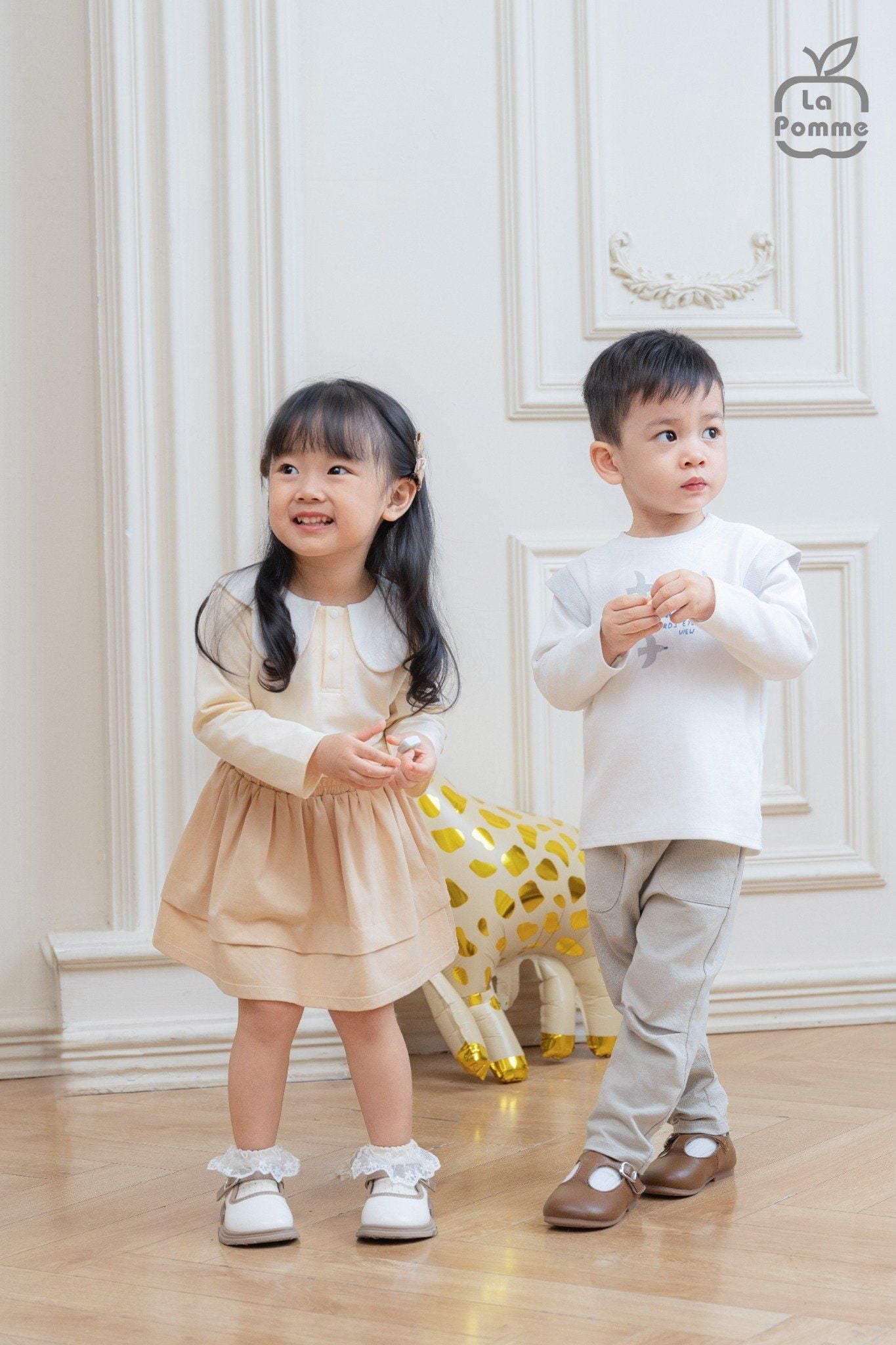  Bộ dài tay La Pomme tiểu thư thỏ trắng 