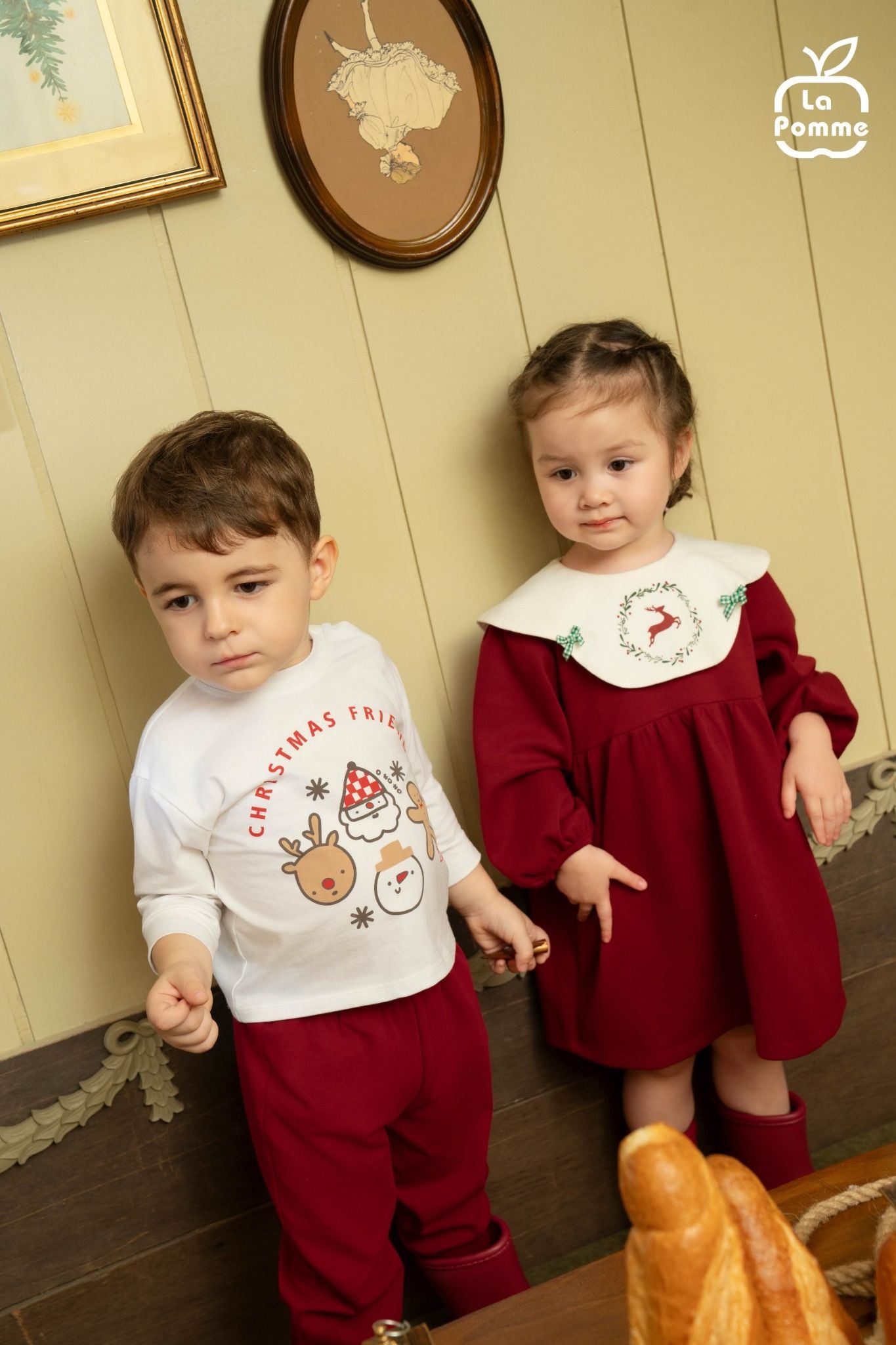  Bộ dài tay La Pomme bữa tiệc giáng sinh 