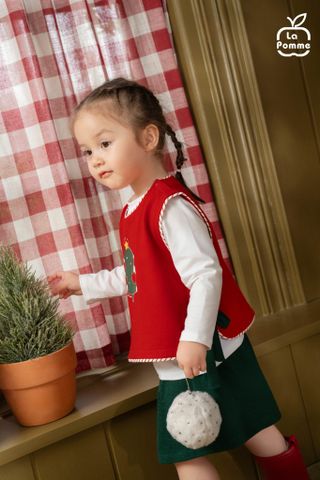  Bộ dài tay La Pomme kèm áo gile công chúa giáng sinh 