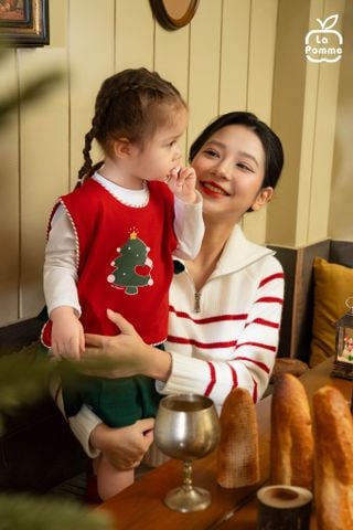  Bộ dài tay La Pomme kèm áo gile công chúa giáng sinh 