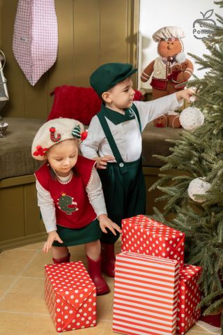  Bộ dài tay La Pomme cây thông hạnh phúc 