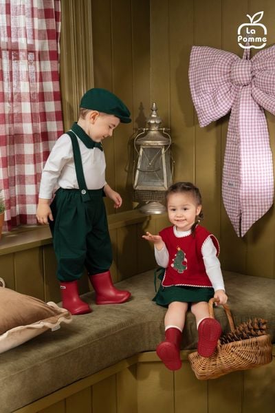  Bộ dài tay La Pomme cây thông hạnh phúc 