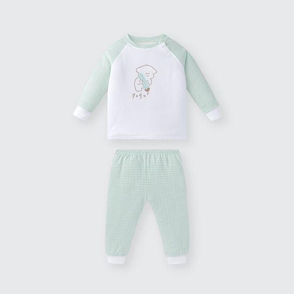  Bộ dài tay La Pomme raglan bé con tò mò 