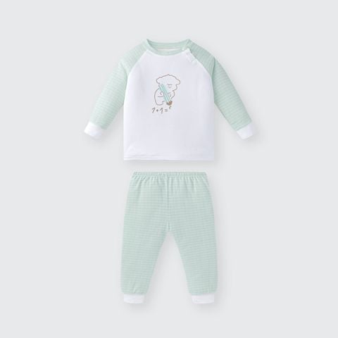  Bộ dài tay La Pomme raglan bé con tò mò 
