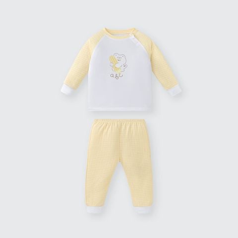  Bộ dài tay La Pomme raglan bé con tò mò 