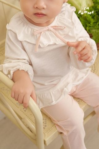  Bộ dài tay La Pomme bèo nhún phối nơ tiểu thư 