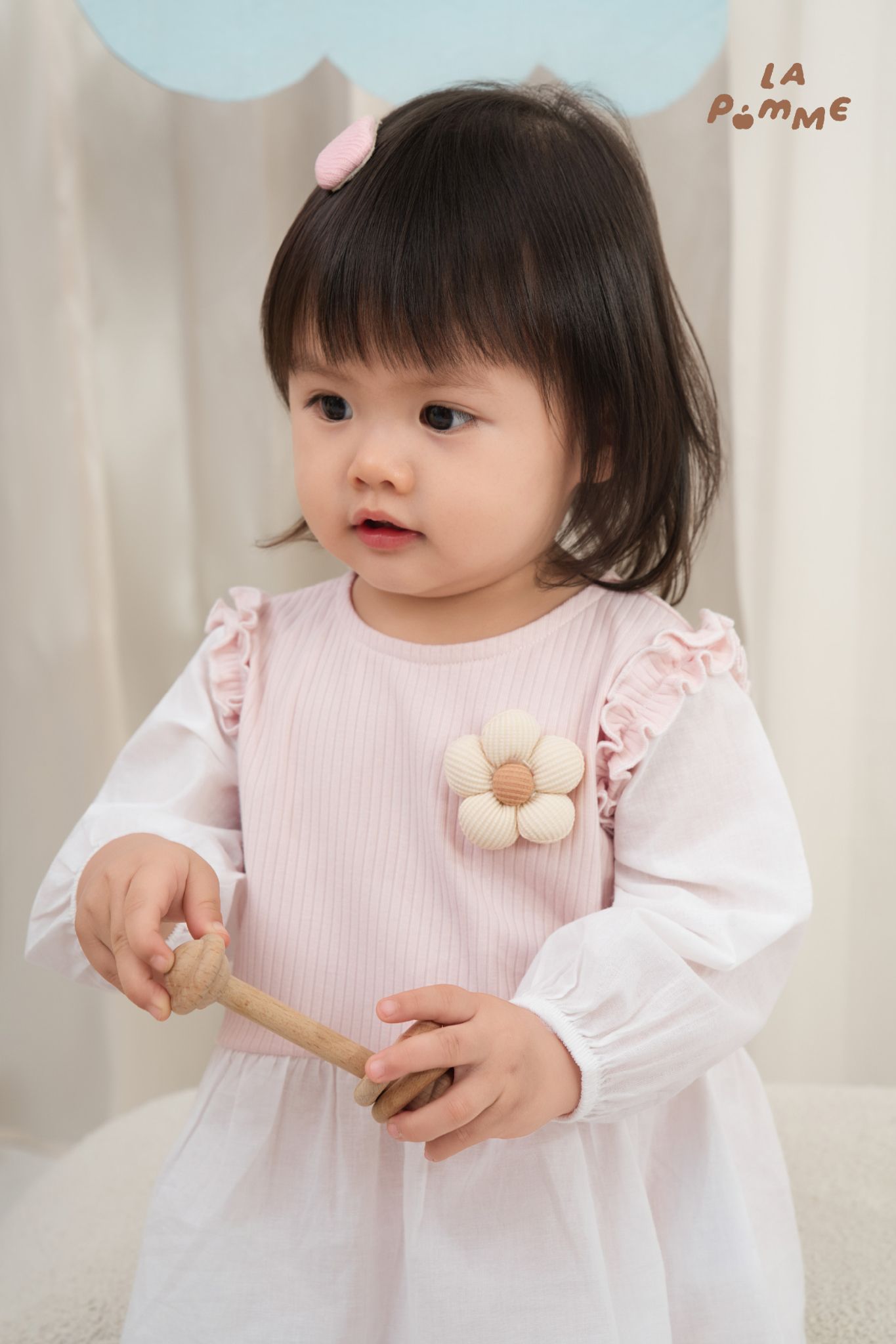  Bộ dài tay La Pomme viền bèo nàng thơ của mẹ 