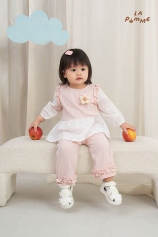  Bộ dài tay La Pomme viền bèo nàng thơ của mẹ 
