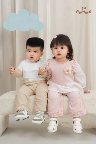  Bộ dài tay La Pomme viền bèo nàng thơ của mẹ 