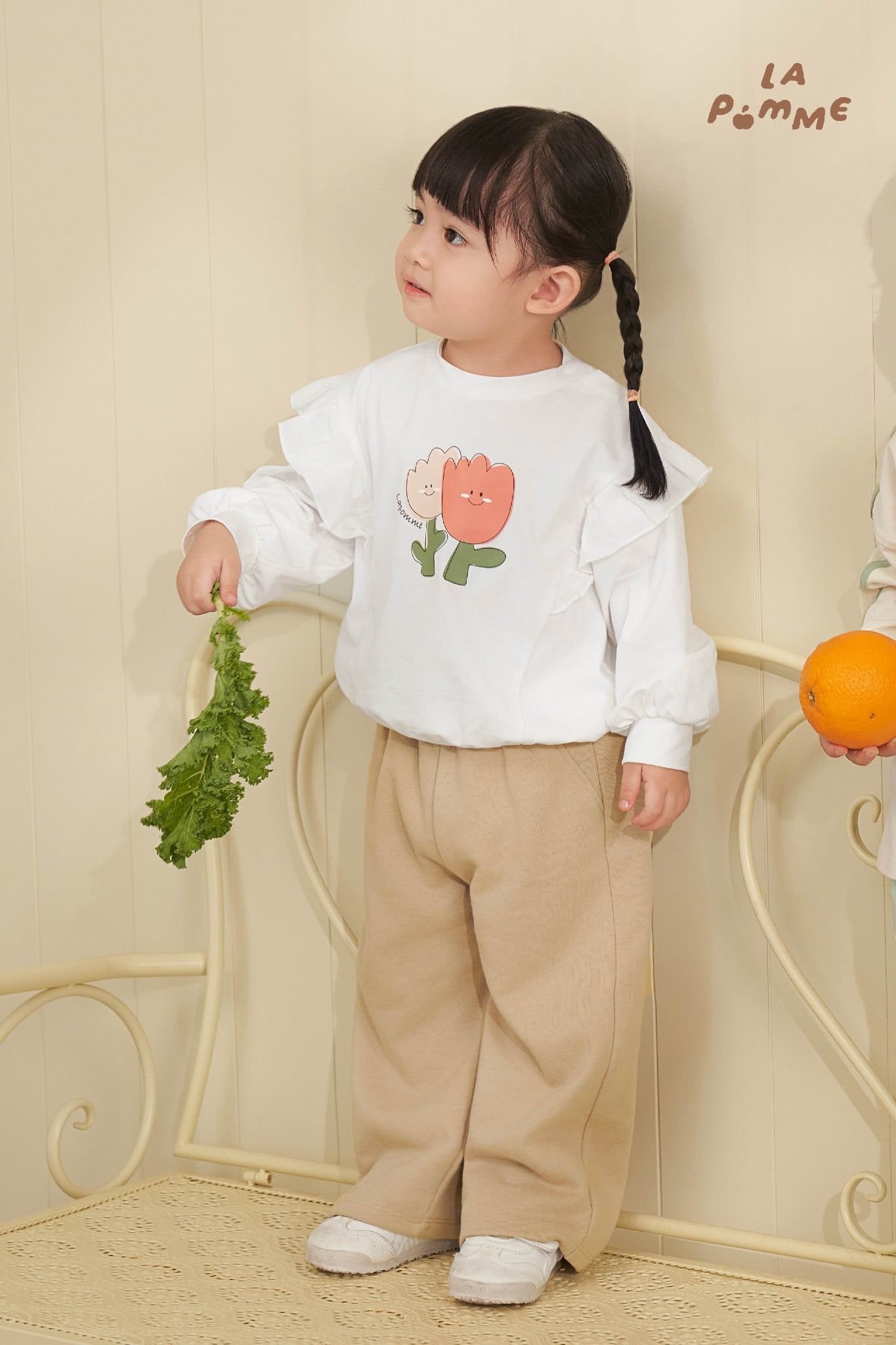  Bộ dài tay La Pomme bèo nhún những bông hoa yêu kiều 
