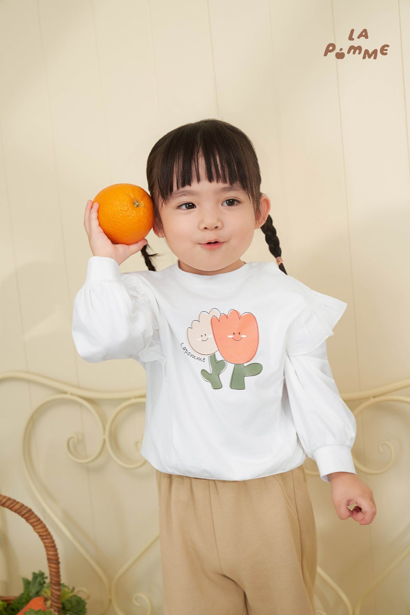  Bộ dài tay La Pomme bèo nhún những bông hoa yêu kiều 