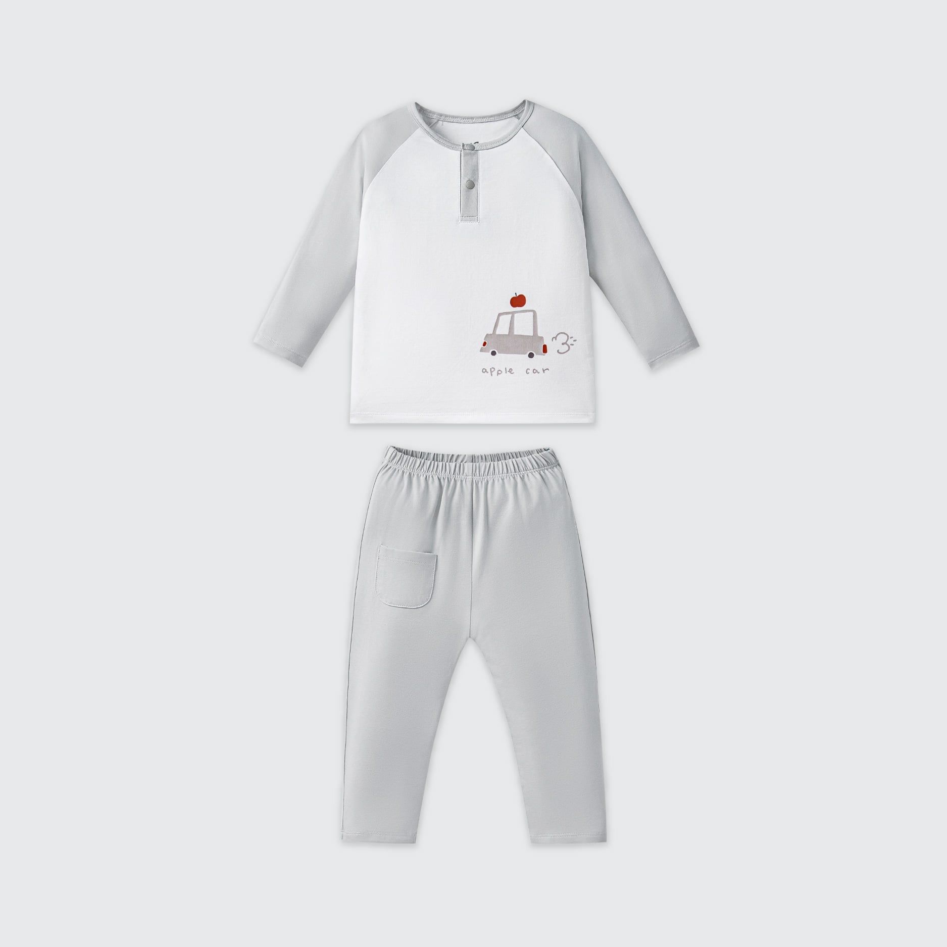  Bộ dài tay La Pomme tay áo raglan ô tô bí bo 