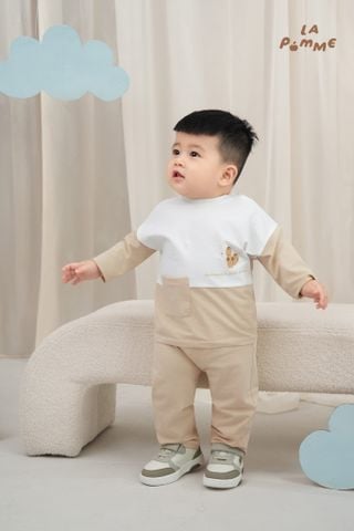 Bộ dài tay La Pomme phối mảng màu cá tính 