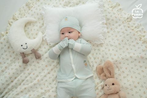  Bộ dài tay cúc thẳng La Pomme bé cún lông mềm 