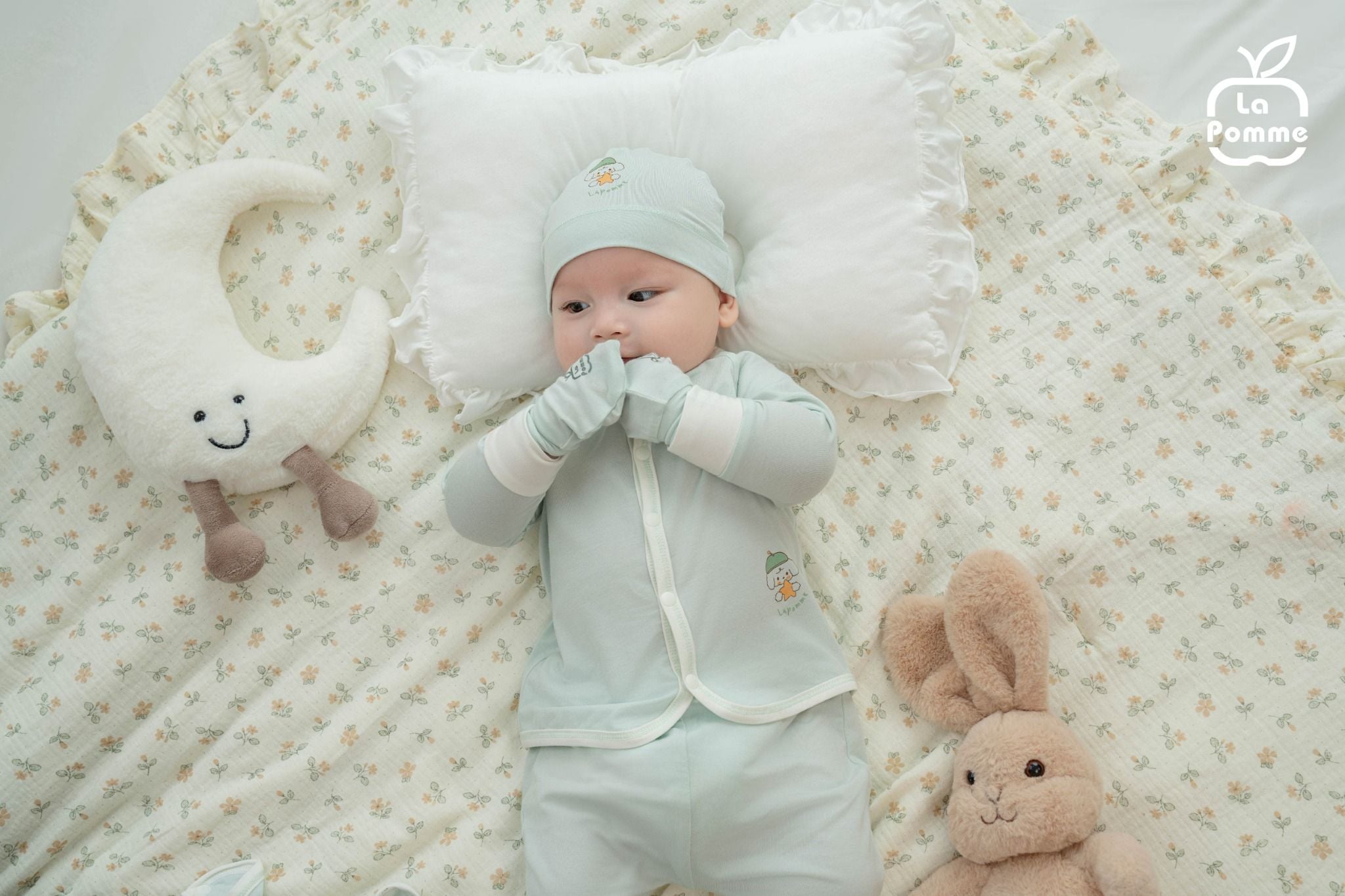  Bộ dài tay cúc thẳng La Pomme bé cún lông mềm 