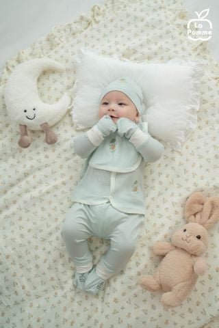  Bộ dài tay cúc thẳng La Pomme bé cún lông mềm 