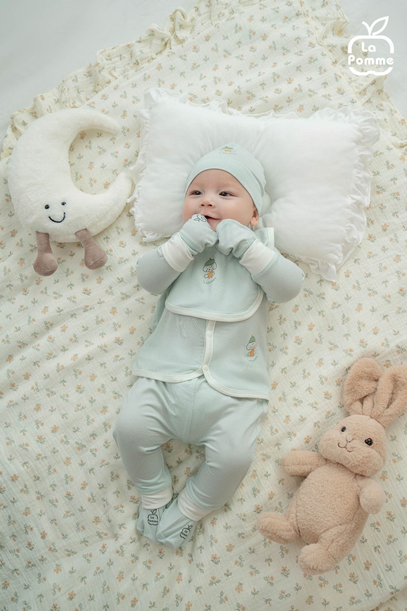  Bộ dài tay cúc thẳng La Pomme bé cún lông mềm 