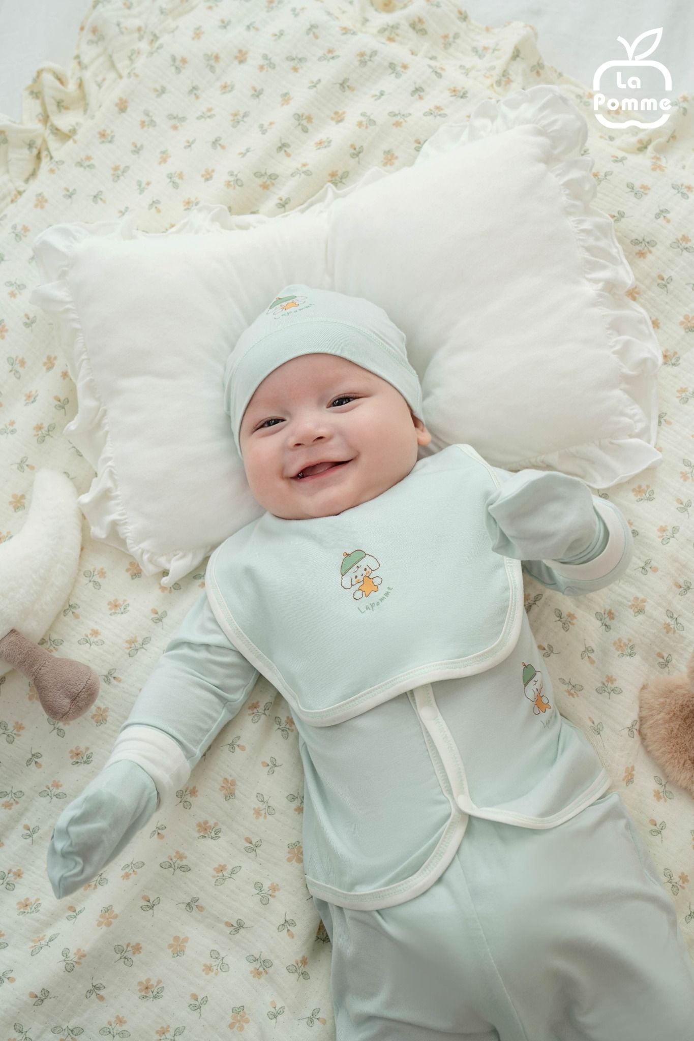  Bộ dài tay cúc thẳng La Pomme bé cún lông mềm 