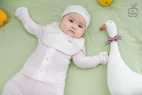  Bộ dài tay cúc thẳng La Pomme phối tai ngộ nghĩnh 