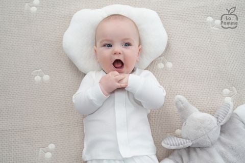  Set bộ dài tay cúc thẳng kèm giày La Pomme bé con thanh lịch 