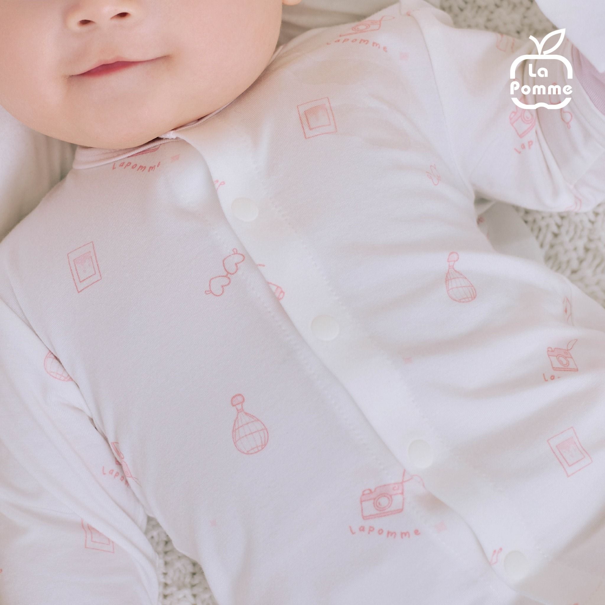  Bộ dài tay cúc thẳng La Pomme quần cạp cao nhiếp ảnh nhí 