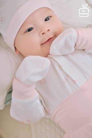  Bộ dài tay cúc thẳng La Pomme quần cạp cao nhiếp ảnh nhí 