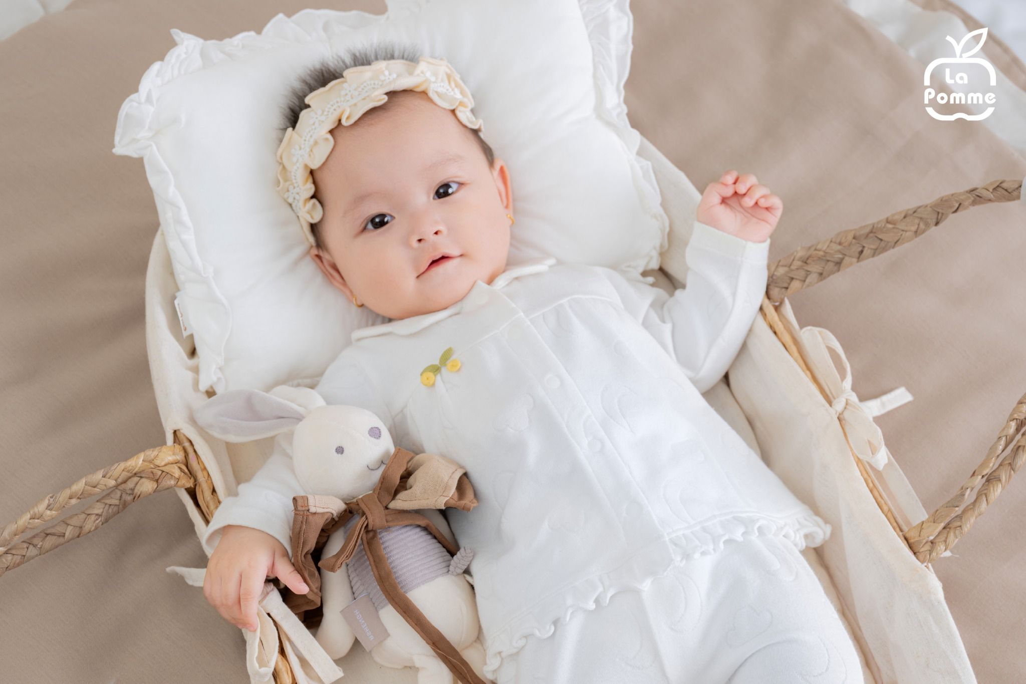  Bộ dài tay cúc thẳng La Pomme bé điệu đà 