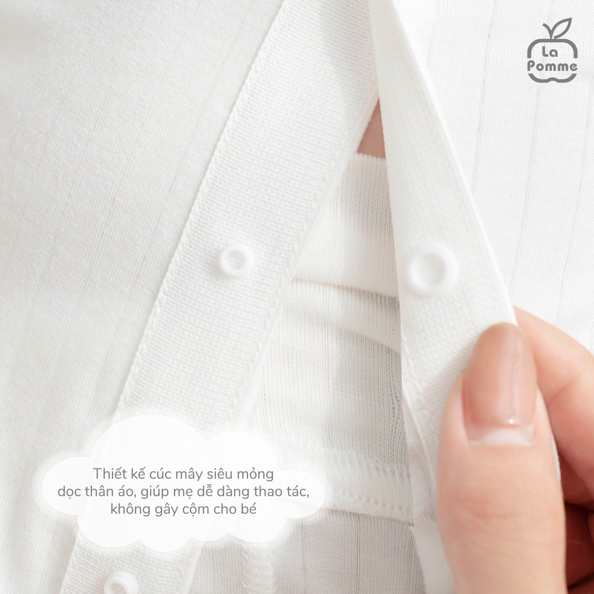  Bộ dài tay cúc thẳng La Pomme đường may lật êm ái 