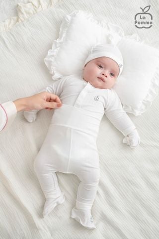  Bộ dài tay cúc thẳng La Pomme đường may lật êm ái 