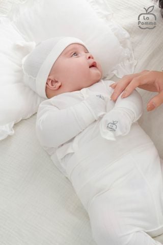  Bộ dài tay cúc thẳng La Pomme đường may lật êm ái 