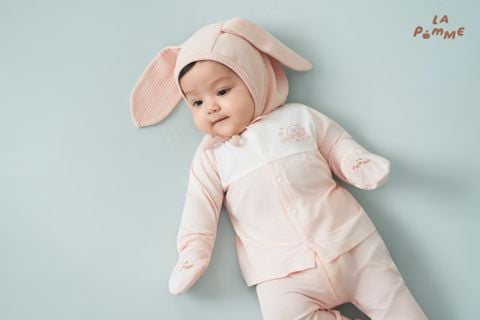  Bộ dài tay cúc thẳng La Pomme Mimi và bông hoa nhỏ 