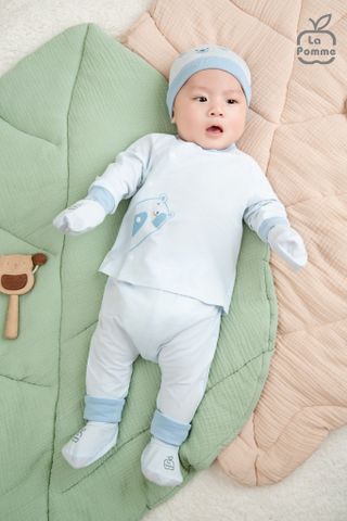  Bộ dài tay La Pomme cúc lệch Gấu yêu của mẹ 