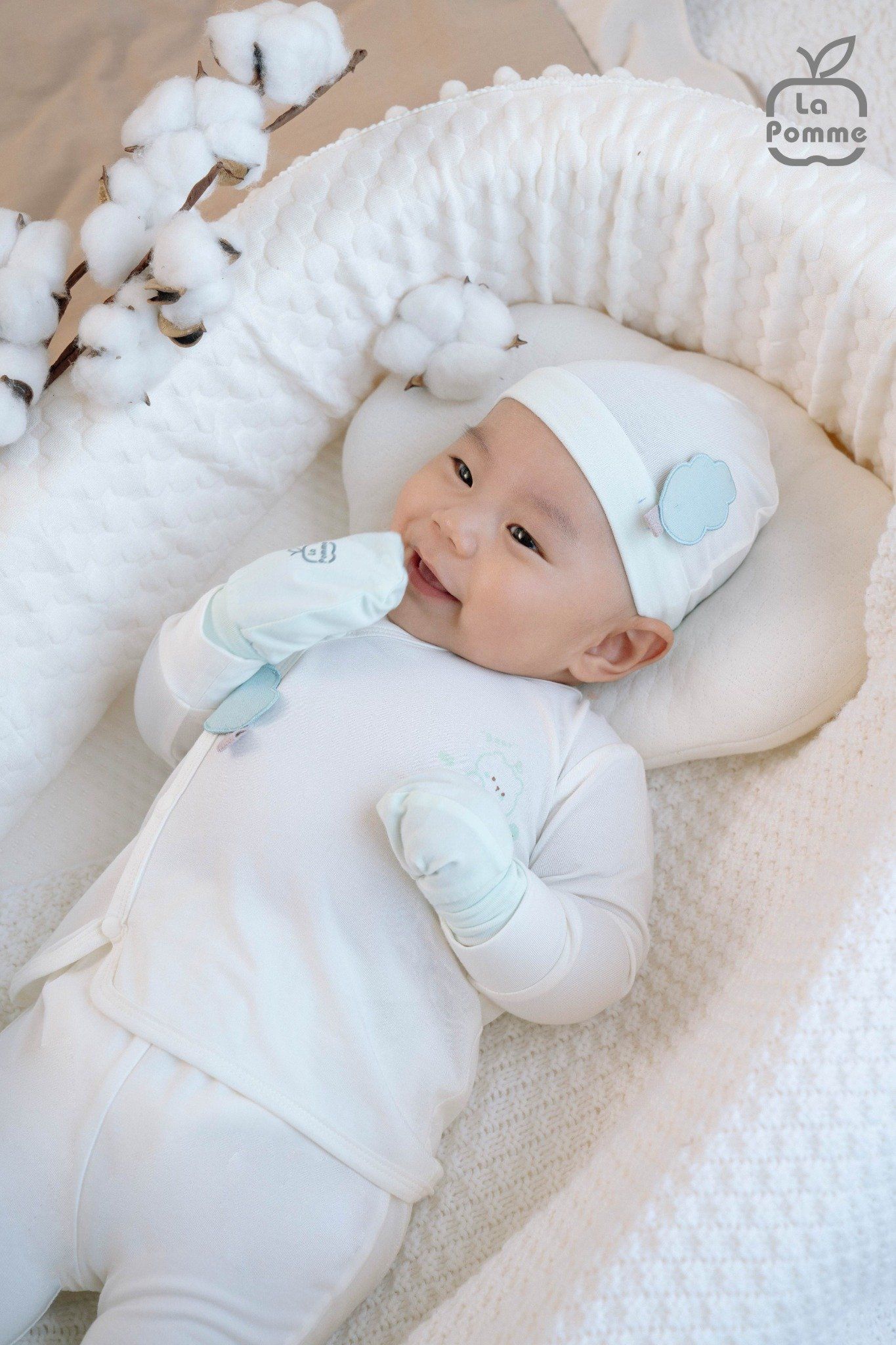  Bộ dài tay cúc lệch La Pomme mềm mịn đón con yêu 