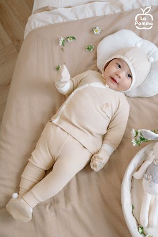  Bộ dài tay cúc lệch La Pomme phối màu dễ thương 