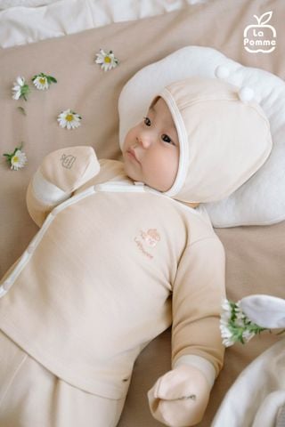  Bộ dài tay cúc lệch La Pomme phối màu dễ thương 