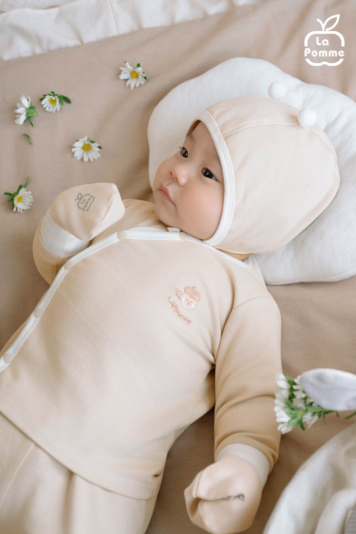  Bộ dài tay cúc lệch La Pomme phối màu dễ thương 