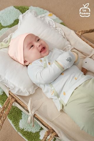  Bộ dài tay cúc lệch La Pomme vườn cam ươm nắng 