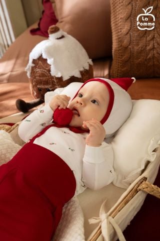  Bộ dài tay cúc lệch La Pomme giáng sinh lấp lánh 