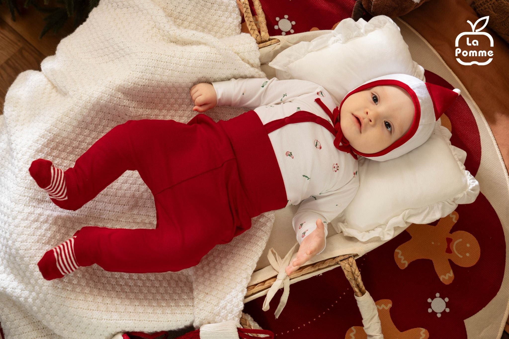  Bộ dài tay cúc lệch La Pomme giáng sinh lấp lánh 